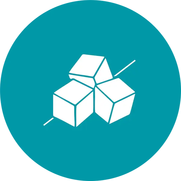 No sugar icon on a teal circle
