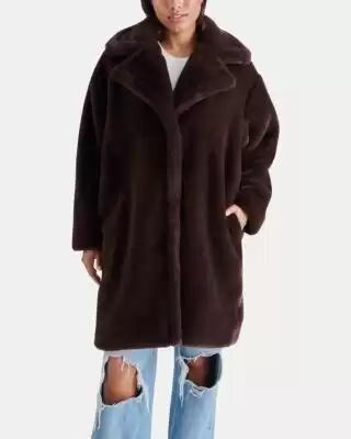 EMERY Coat Brown | Women's Oversized Faux Fur Coat – Steve Madden